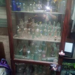 Antique Coke, Pepsi, Dr, Pepper, Etc And Medicine Bottles, and House Hold Products 