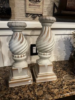Vintage Bombay Classic Twisted Ceramic Candleholders - $60.00/Pair.