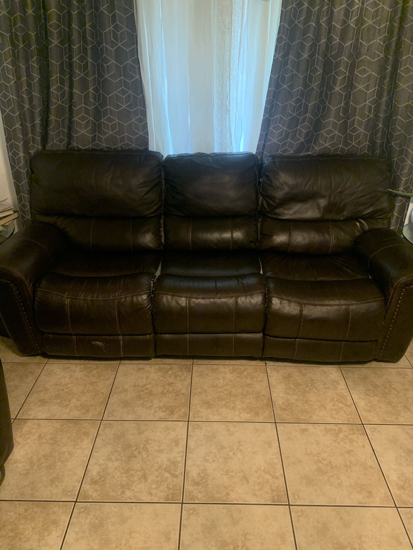 Large Sofa Couch Recliner Black For Sale