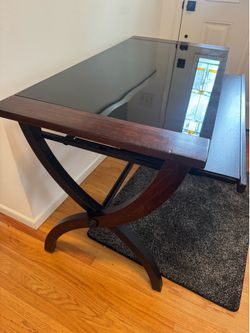 Glass Top Desk with drawer