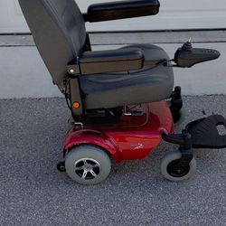 Red Electric Wheelchair With Joystick And Charger