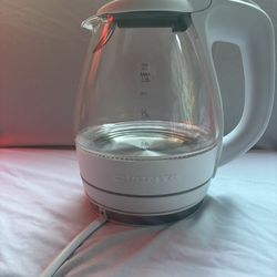   OVENTE Illuminated 6.5-Cup White Electric Kettle with Filter    