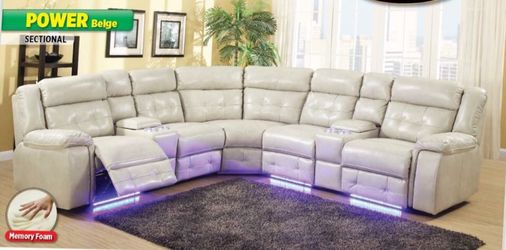 Brand new Sectional With The power and led lighting