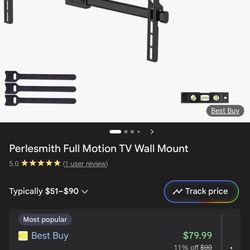 PERLESMITH Full Motion TV Wall Mount for 37-70 in