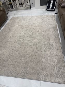 Large Neutral Geometric Area Rug