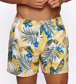Hugo Boss Yellow Tropical Floral Swim Trunks