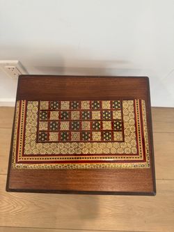 Persian Khatamkari Inlaid Wood Backgammon Set 11.5" with Pieces