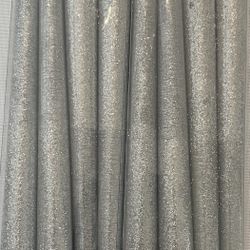 Nwt 2 Sets Silver Sparkly Taper Candles 8 Total