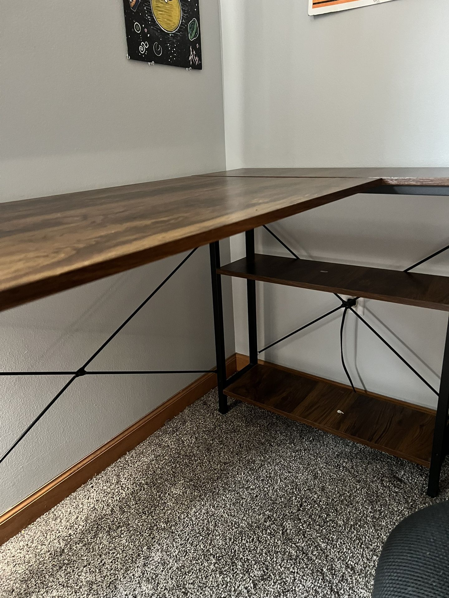L Desk Sold With Chair And Side Storage
