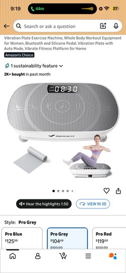Vibration Plate Exercise Machine, Whole Body Workout Equipment for Women, Bluetooth and Silicone Pedal, Vibration Plate with Auto Mode, Vibrate Fitnes