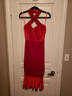 Unique Vintage red halter dress size S