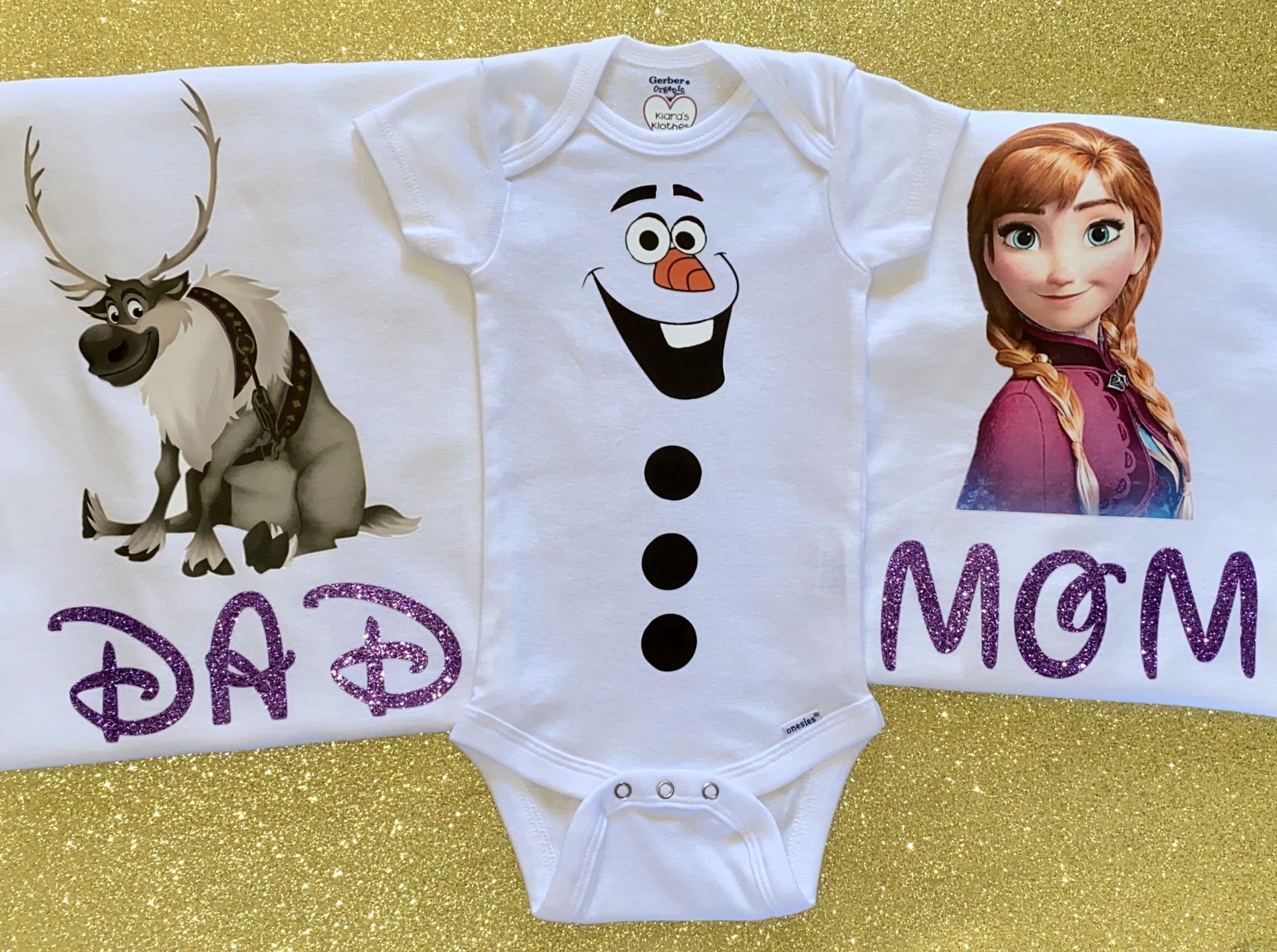 Frozen Elsa ❄️ Birthday Outfit, Family Anna/Sven Shirts & Olaf Onesie