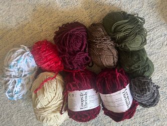 Mixed Yarn Lot – 10 Skeins Various Colors