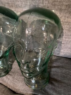 5 Glass Head Display 10 inches tall 5  1/2 inches wide asking $80 for all