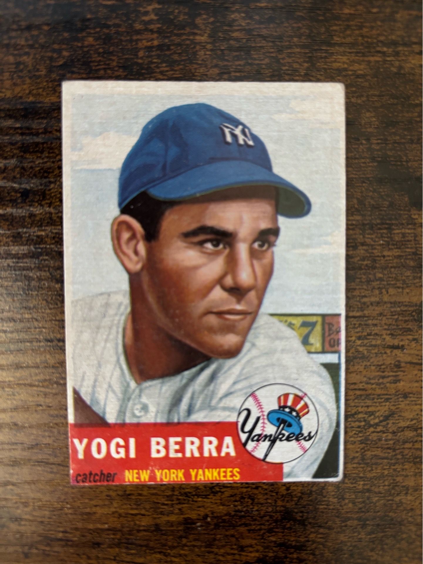 1953 yogi Berra Topps 104 Yankees vintage card