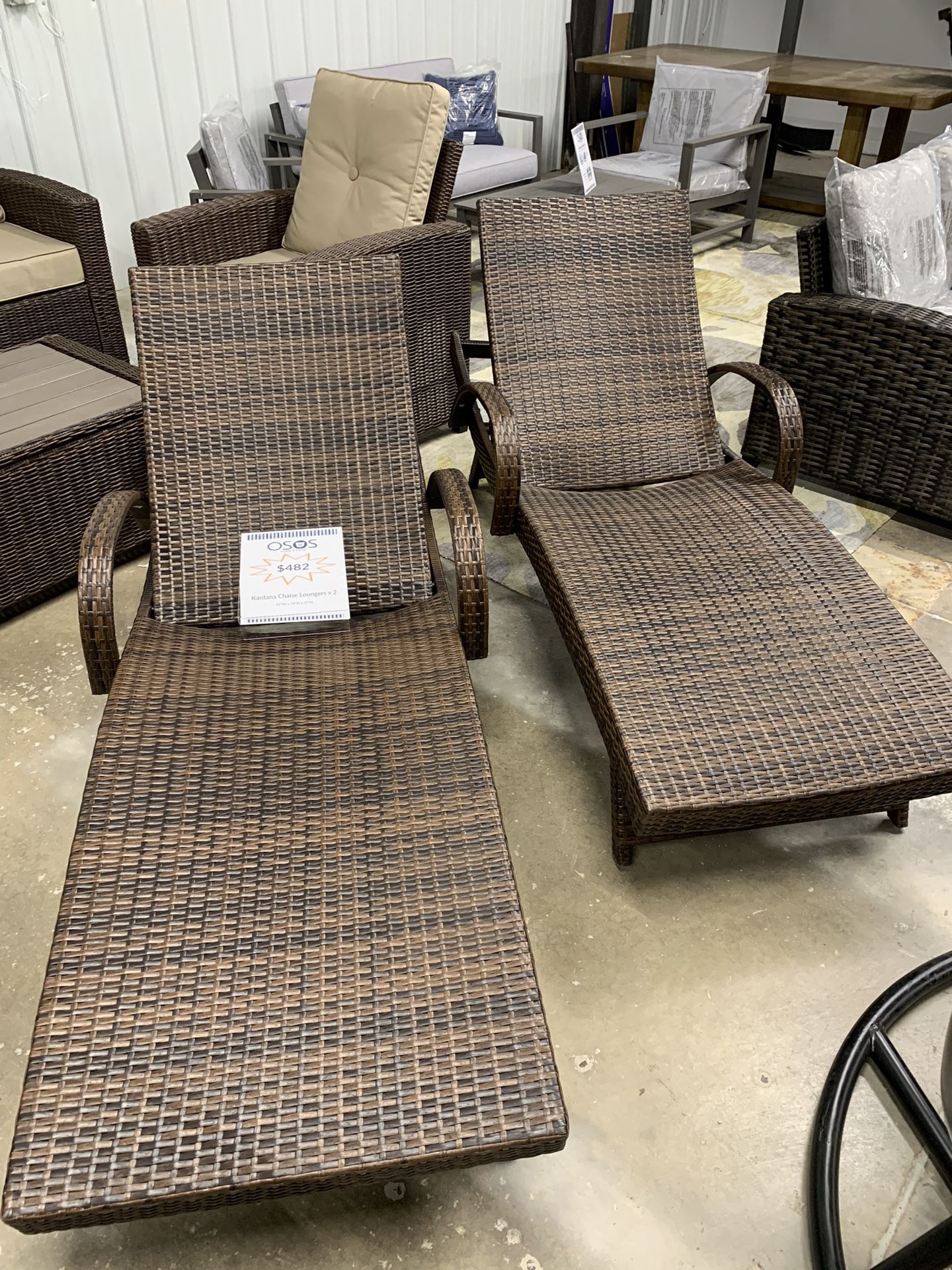 Set of 2 Kantana Outdoor Chaise Lounge Patio Furniture Chairs