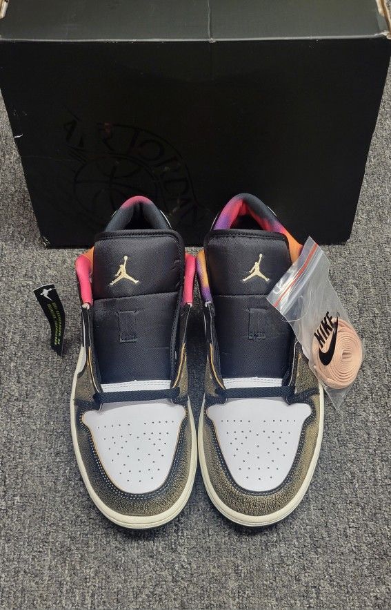 Nike Air Jordan 1 Low Wear Away Black Onyx Sail Shoes Size 10 (Dq8422-001)