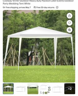 Costway 10'x10' Outdoor Heavy duty Pavilion Cater Events Outdoor Party Wedding Tent White