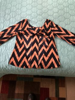 Nice navy blue and orange blouse size extra large