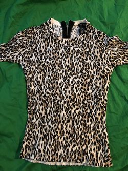 White and Black xs animal print designer shirt new without tags