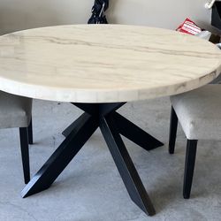 Real Marble Dinning Set- 1 Table &4 Chairs- Used