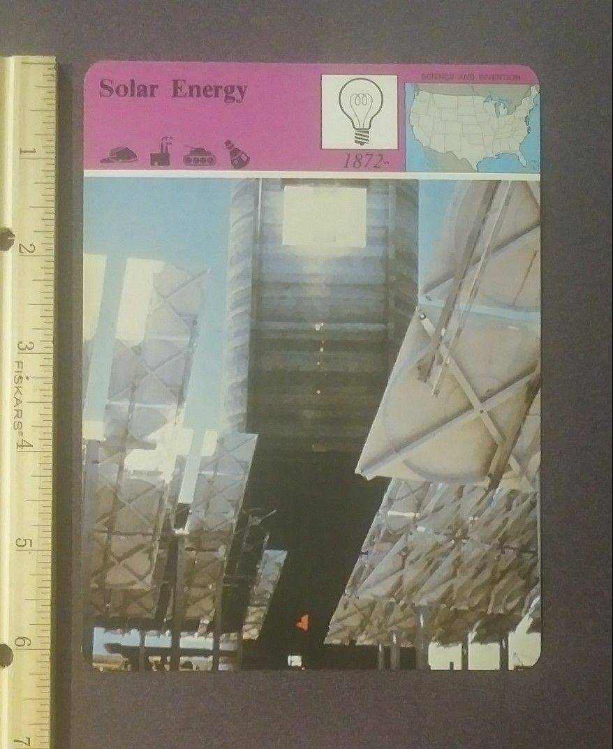 1980 Panarizon Solar Energy Power Source Of The Future Large Over-sized Card Collectible Vintage
