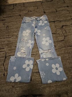 Flower Bell Bottom Jeans