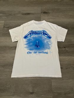 2019 Metallica Men’s White/Blue Ride The Lightning T-Shirt