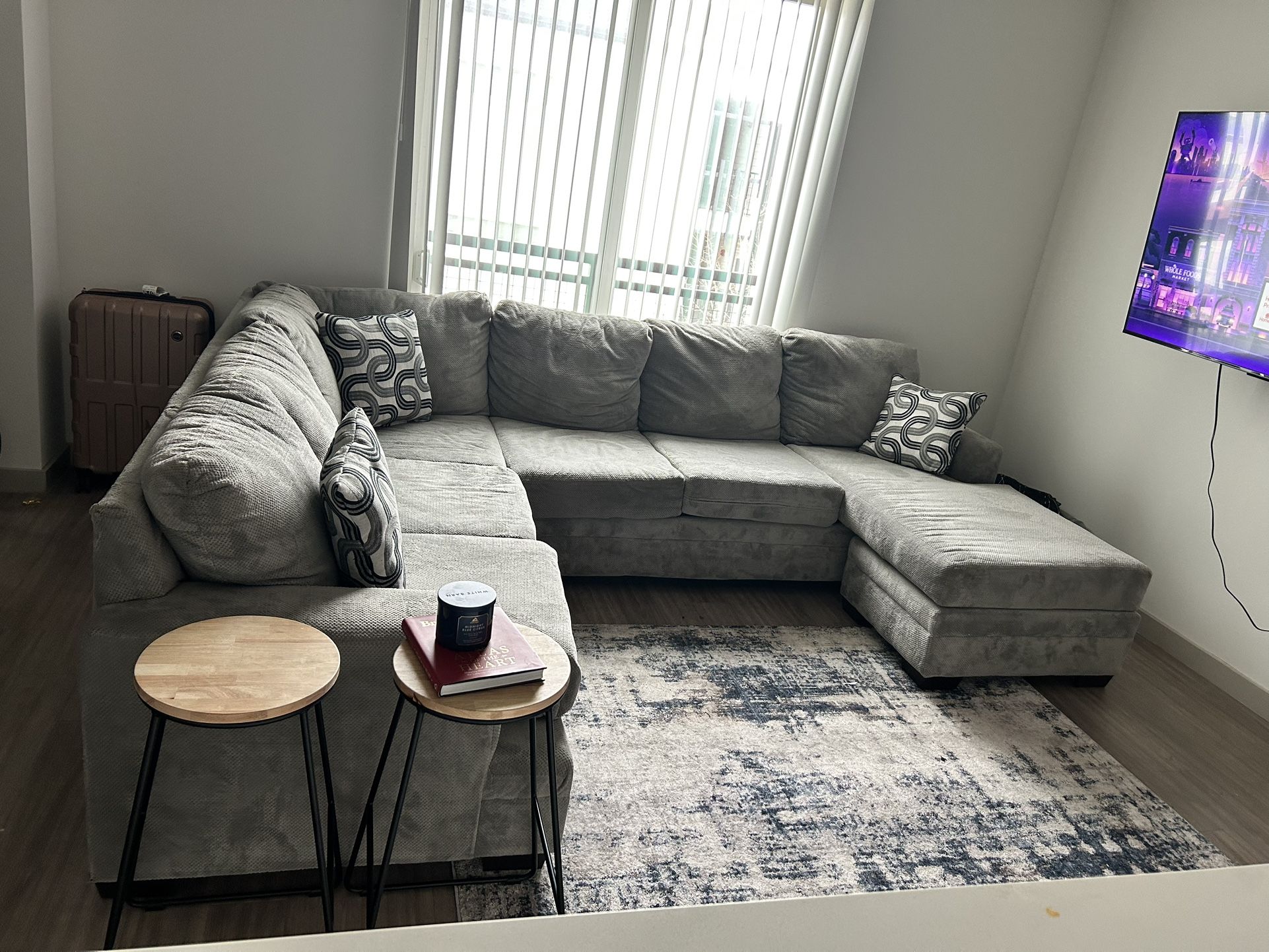 Pristine Oversized Gray Sectional Relocation