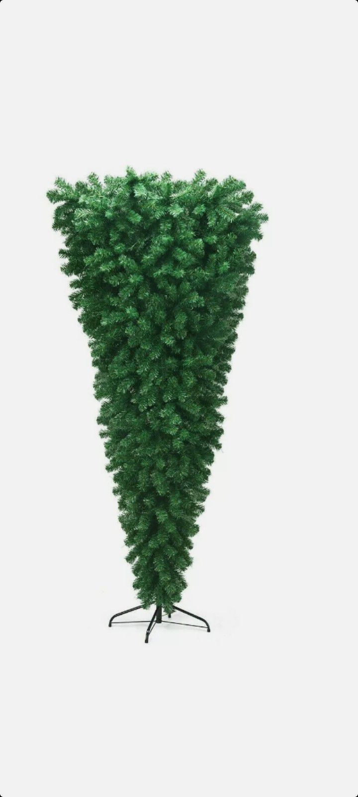 Upside Down 7' Green Artificial Realistic Christmas Tree