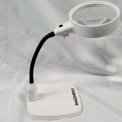 iMAGNIPHY 8X Extra Large 5.5 Inch LED Lighted Hands-Free Desktop Magnifier