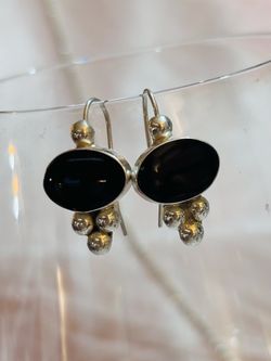 Silver Onyx Earrings