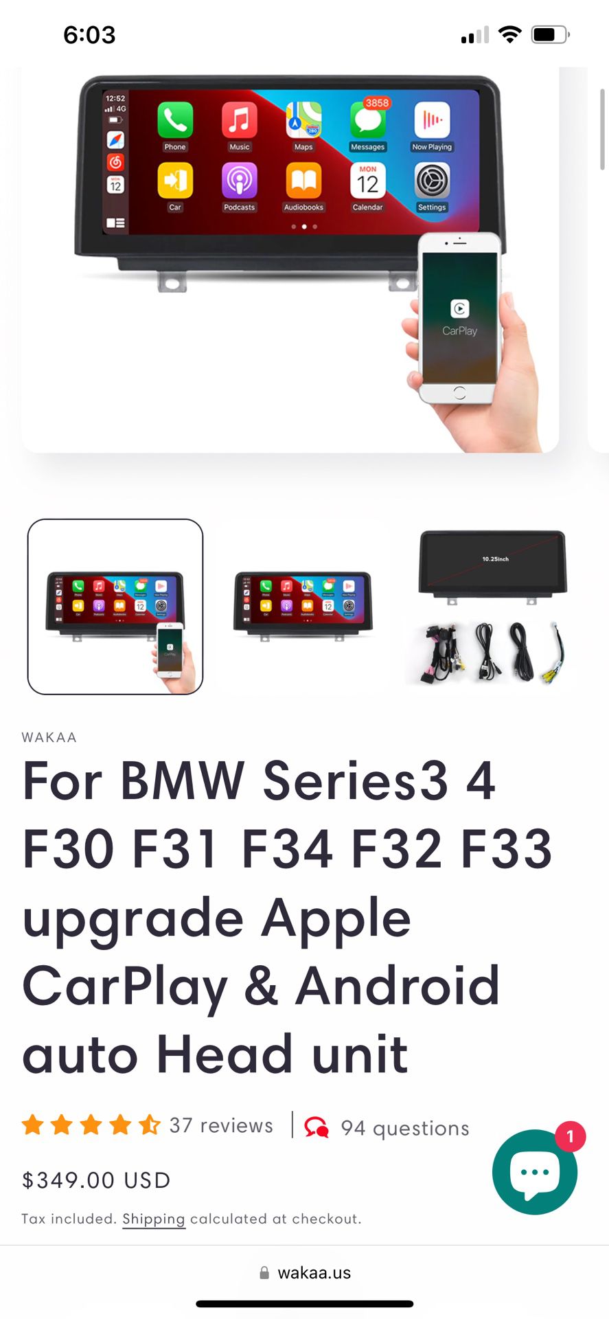 BMW F30 Apple CarPlay Screen