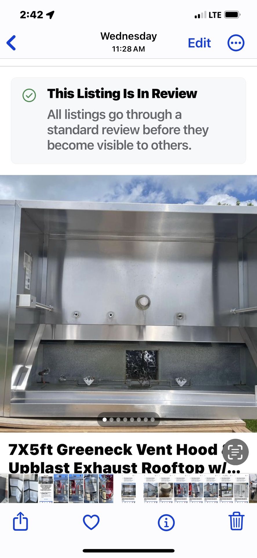 Greenheck Exhaust hood W/Upblast Exhaust Fan & Complete Automatic Fire Suppression System