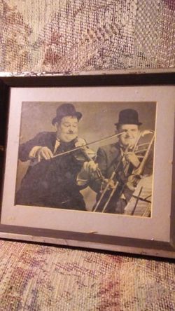 Old. Laural. And. Hardy. Photo w. Old. Frame
