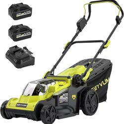 727# 40V 16-inch Push Lawn Mower, Electric Lawn Mower with Brushless Motor, 6-Height Adjustment, Cordless Mower with 2 x 4.0Ah Batteries and Charger, 