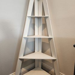 Corner Shelving Unit Shelves White Solid Wood