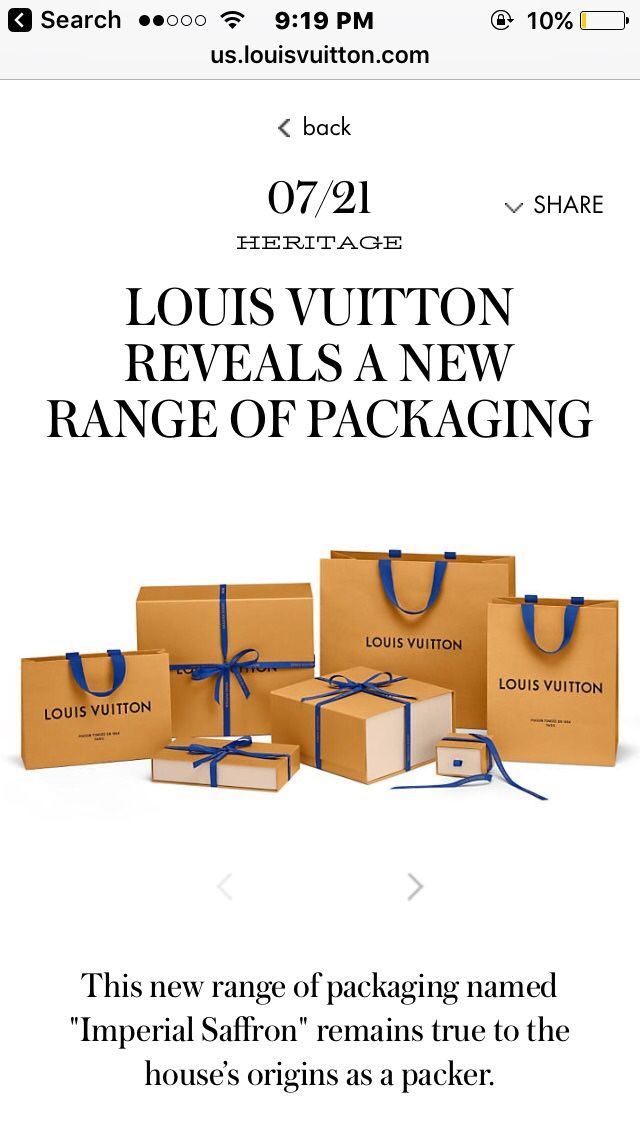 Louis Vuitton Imperial Saffron Packaging