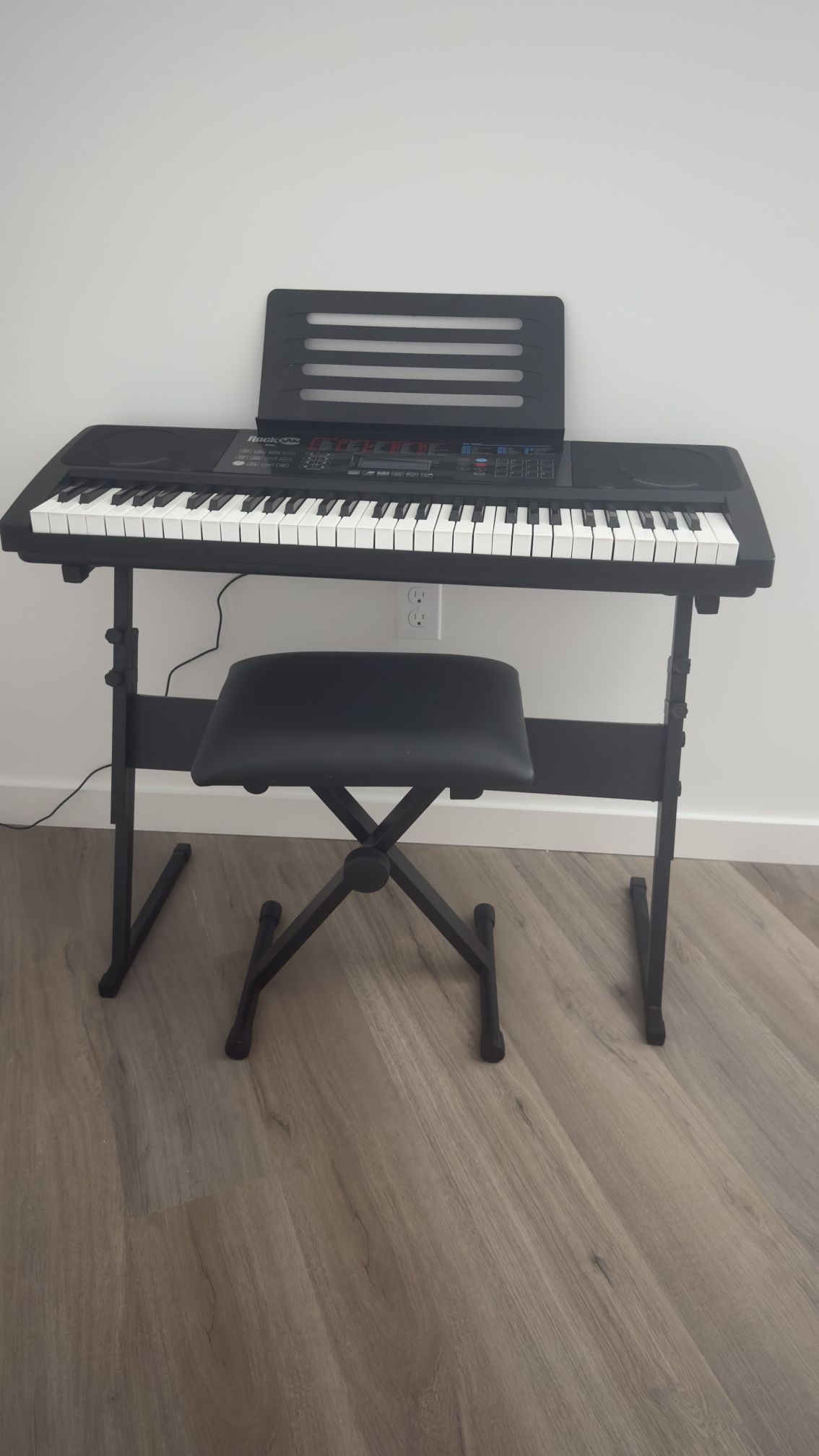 RockJam RJ761 61 Key Keyboard Piano with Keyboard Bench, Digital Piano Stool, Sustain Pedal, Headphones & Lessons
