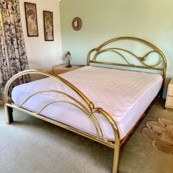 Hollywood Regency Style Highly Polished Brass CAL KING Bed design by j.b.ROSS