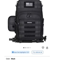 MOSISO Camera Backpack, DSLR/SLR/Mirrorless Tactical Camera Bag Case with Laptop Compartment Compatible with Canon/Nikon/Sony, Black