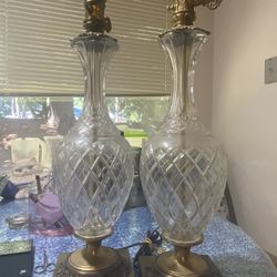 2 Vintage Lamp  (metal, Glass) 