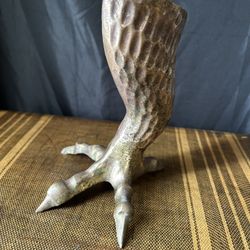 Mid Century Eagle Talon Brass Candlestick Holder 