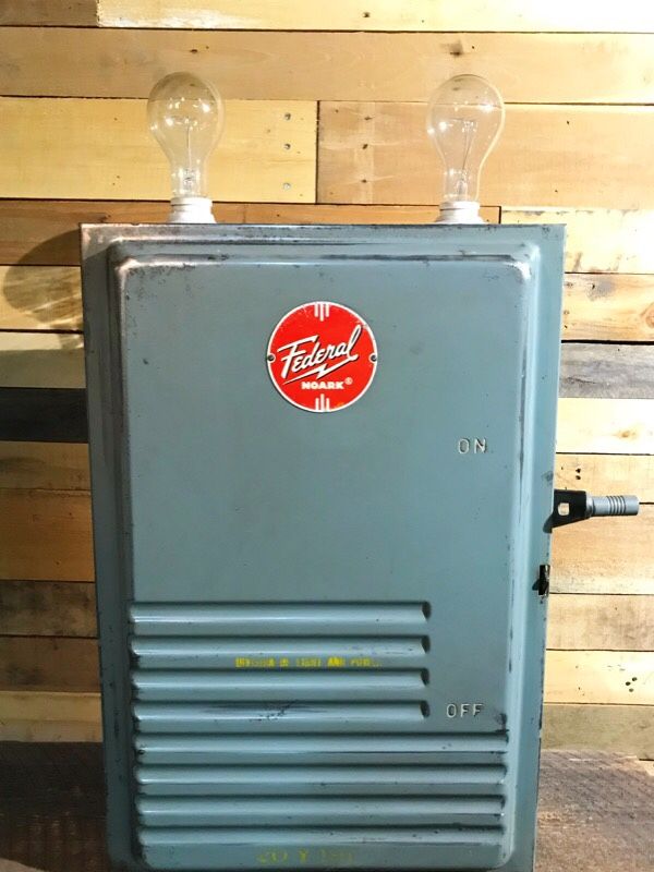 Pull lever vintage electrical light up cabinet