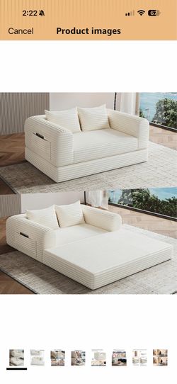 Like New Boneless Memory Foam Fold Out Couch/Loveseat