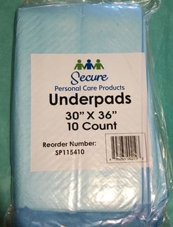 Secure Underpads 30”x36”, 100 Counts