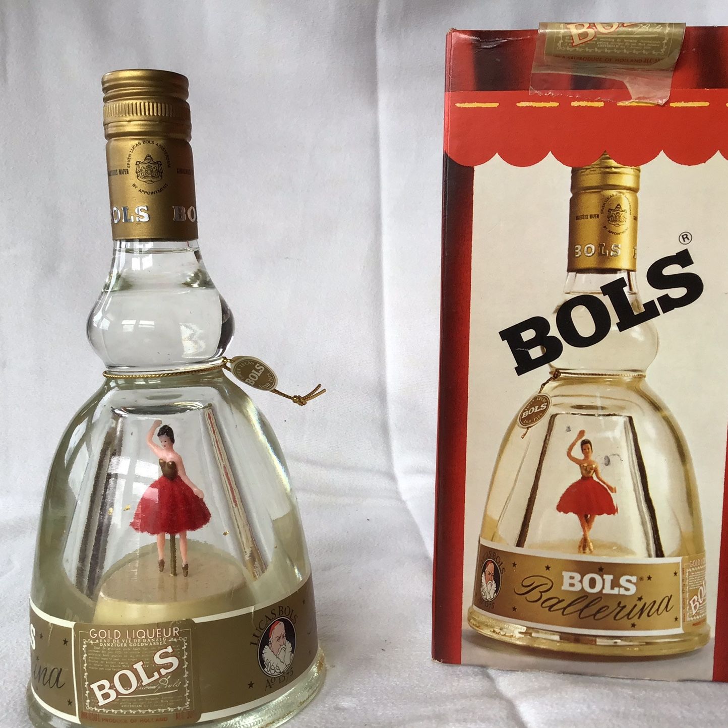 Vintage Collectibles Bols Ballerina Gold Liquor Bottle Dancing