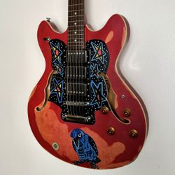 Unbranded Semi Hollow Guitar With Custom Paint Job