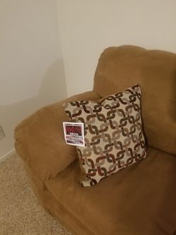 Camel Color Suede Like Sofa..Size 7ft Long..Brand New With Tag On It..very Comfortable!! Thumbnail