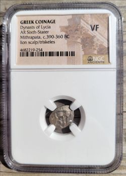 Ancient Greek AR Sixth-Stater NGC VF Certified